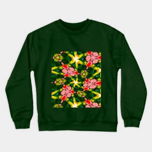 Cute Tropical Flower Pattern Crewneck Sweatshirt